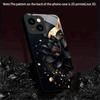 Черный золотой лотос Закаленное стекло Чехол для телефона Подходит для iPhone 17 16 15 14 13 12 11 Pro/Max/Plus Ударопрочная задняя крышка