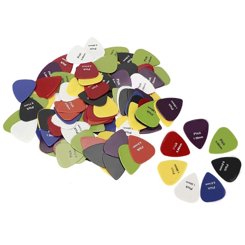Atyhao [100 pieces] Guitar pick medium guitar pick Teardrop (color random)