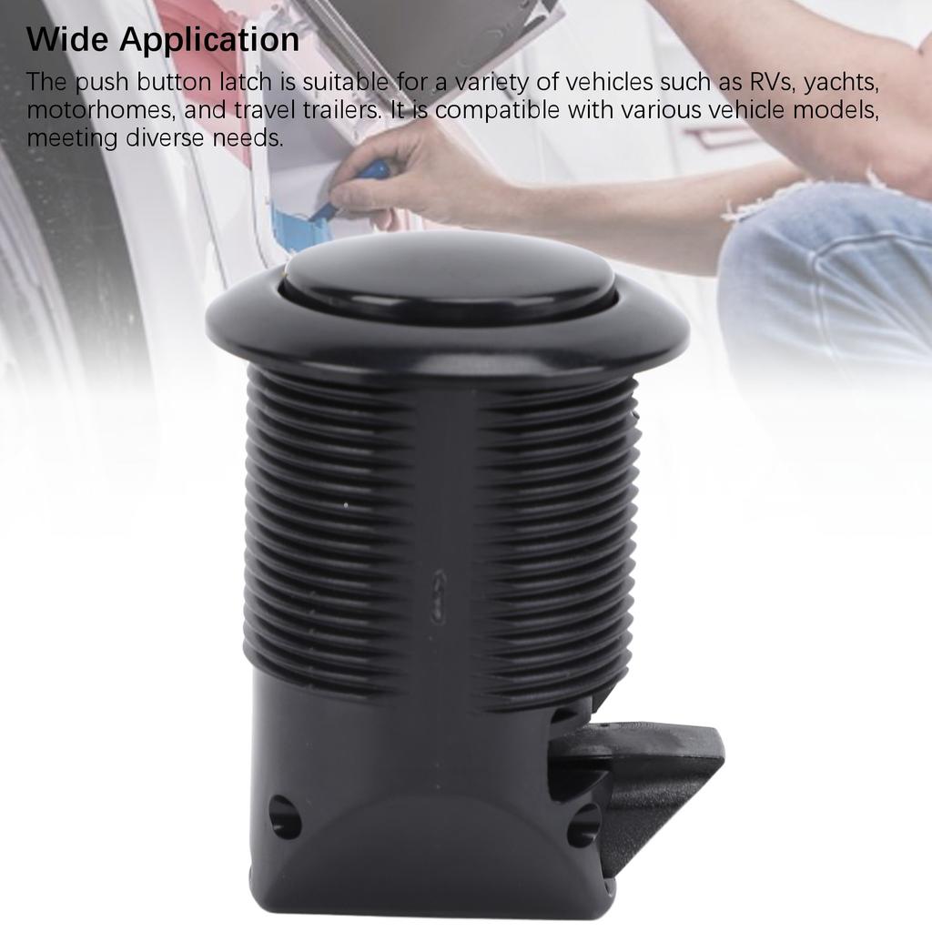 Кнопочная защелка Врезной тип Повышенная безопасность Без ключа Замок для шкафа для автодомов Яхт Автодомов Караванов Черный