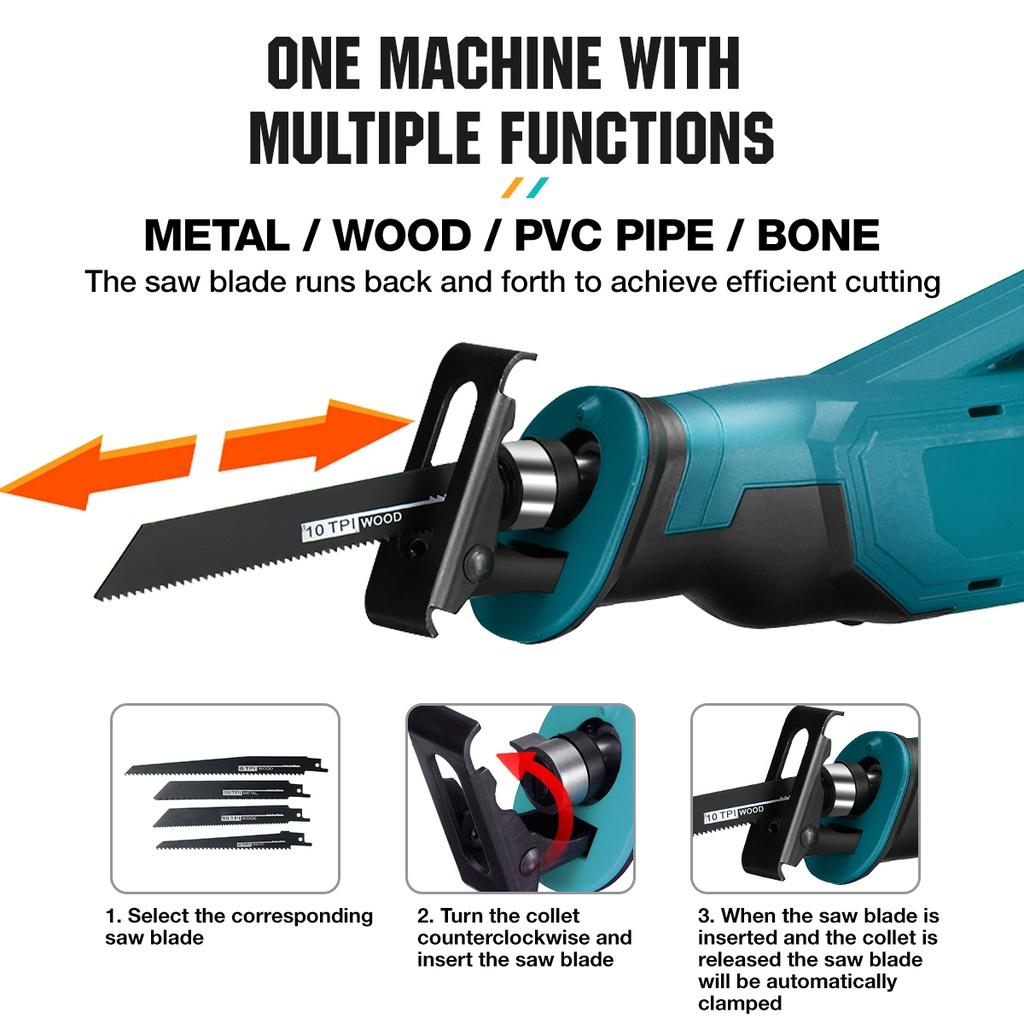 3000 Вт аккумуляторная возвратно-поступательная пила 288VF переменная скорость инструмент для резки металла и дерева электрическая пила с аккумулятором