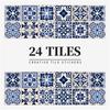 24PCS  Creative Kitchen Tile Stickers Waterproof Mandala Flowers Tile Paste Self-adhesive Wallpaper Bedroom Decoration Stickers