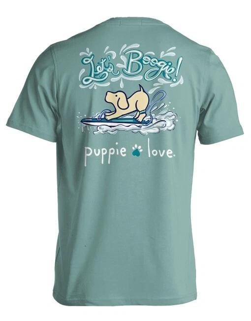 New PUPPIE LOVE Let's BOOGIE Surfing PUP T-Shirt