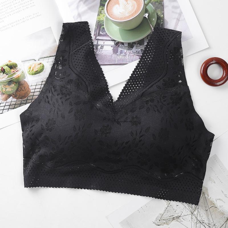 Women Breathable Lace Bras for Sexy Wire Free Top Lingerie Bralette Low Back Underwear