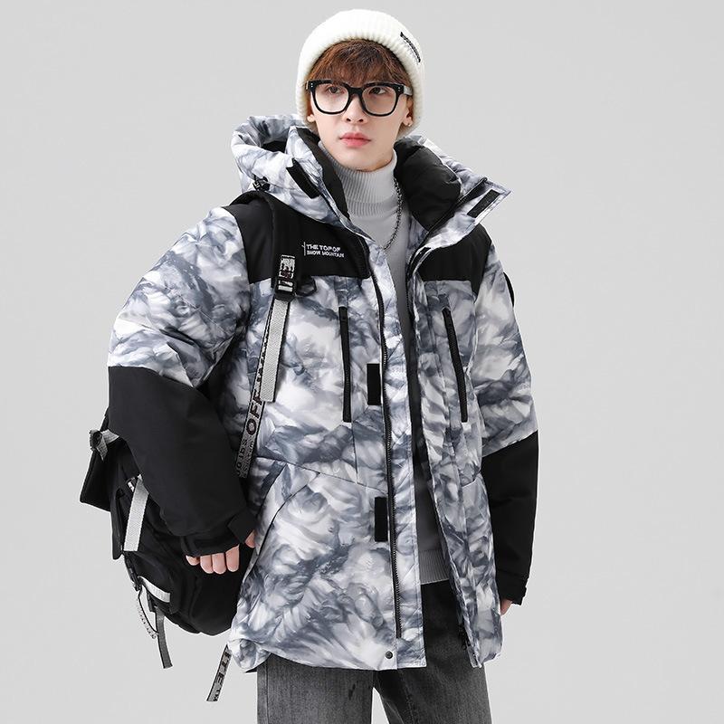 Утолщенная куртка с капюшоном, мужская короткая молодежная повседневная верхняя куртка