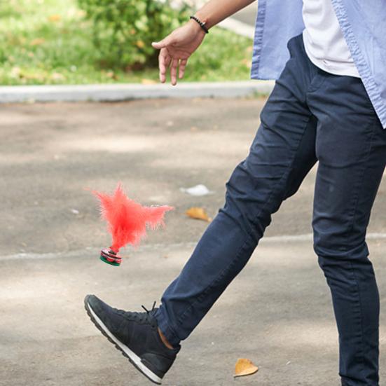 Kick Shuttlecock Stable Base Bright Color Improve Hand-eye Coordination Fluffy Primary Secondary School