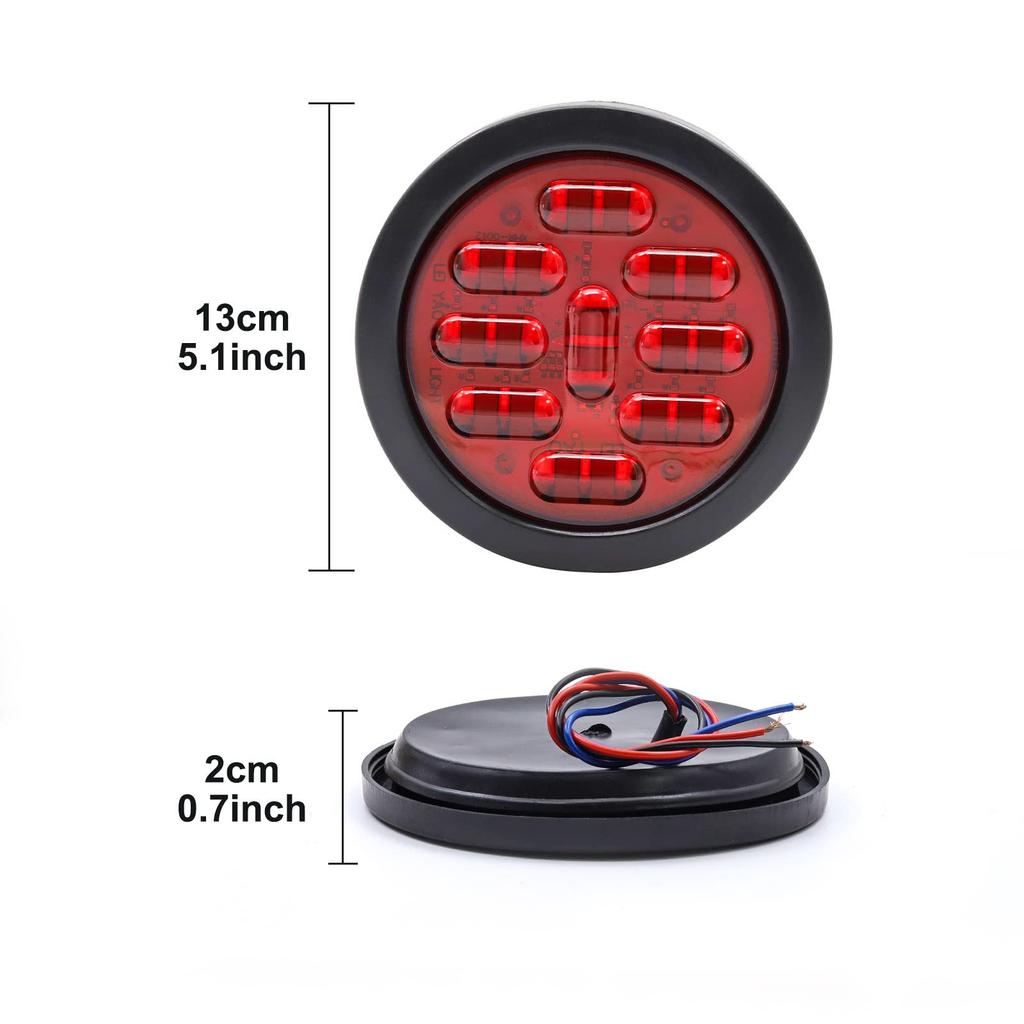 Aoling Truck Tail Lamp LED 24V 6D Lens Round Rear Light for Small Brakes