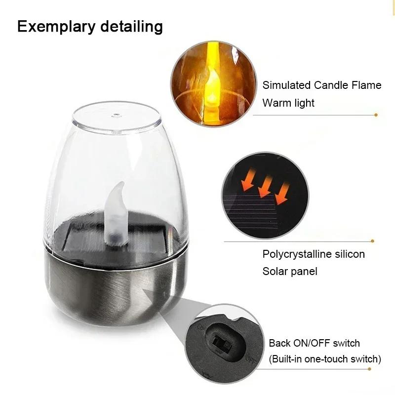 4/1pcs LED Solar Candles Light Flameless Rechargeable Night Light For Party Garden Decor Outdoor Waterproof Solar Candles Lamp