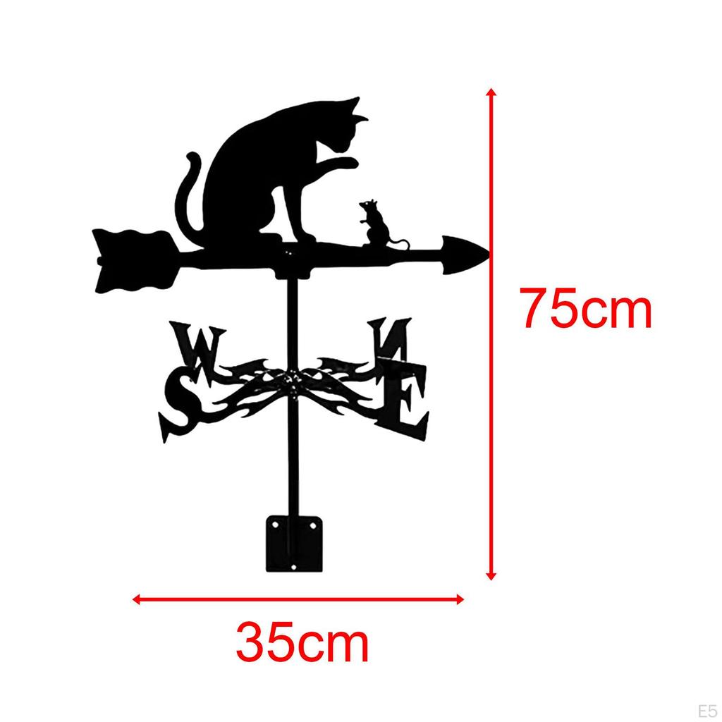 Черный флюгер из кованого железа, индикатор направления, сцена на ферме, классический флюгер для улицы