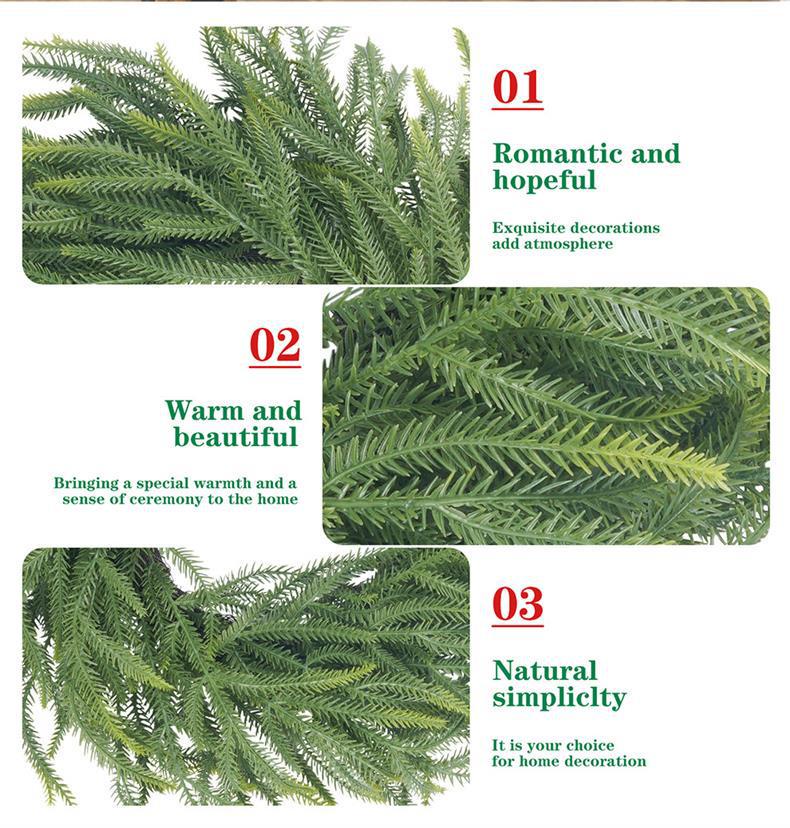 Norfolk Pine Vine Christmas Wreath - Creative Green Plant Pendant for Holiday Decoration and Gifts.