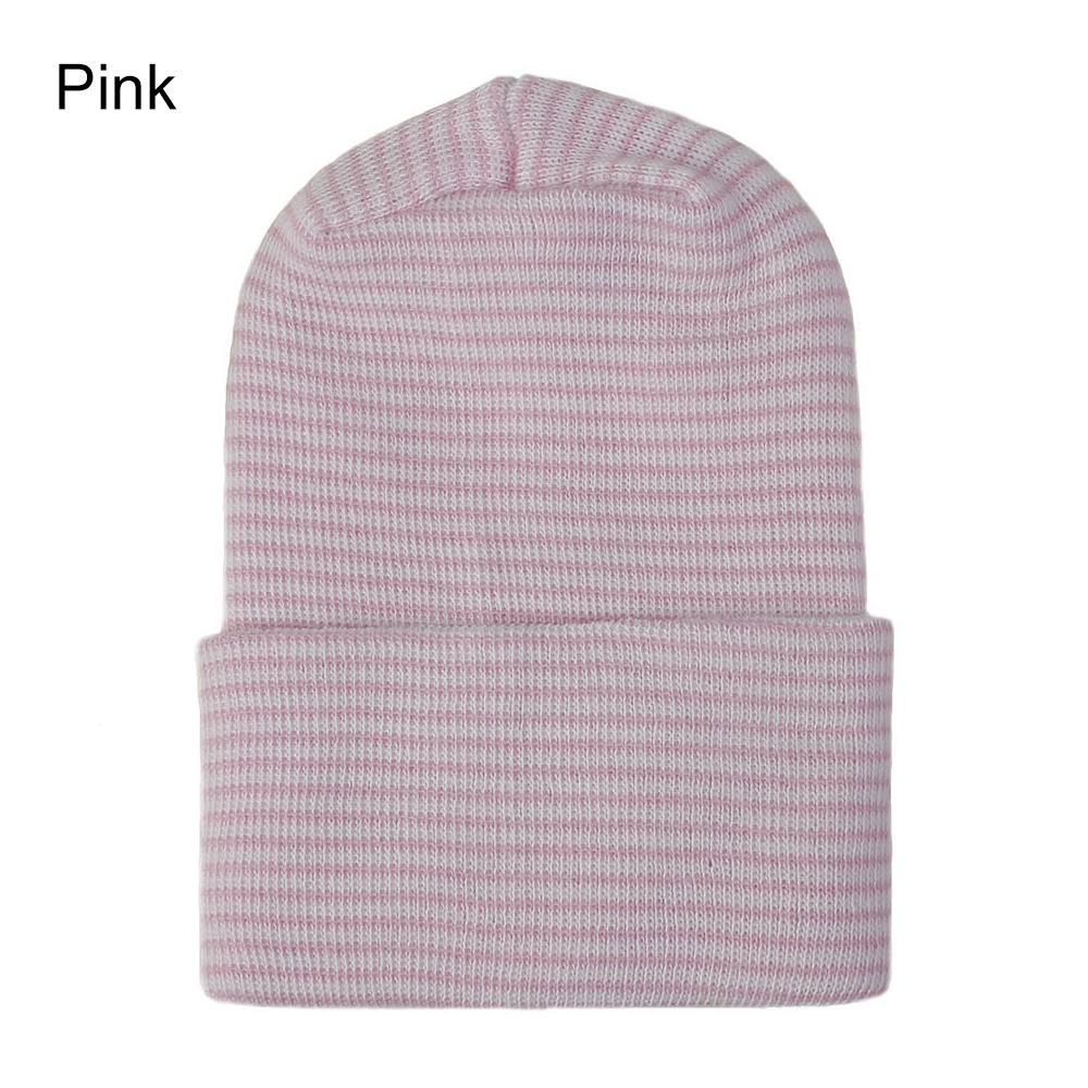 Stripe Infant Hat For 0-6 Month Newborn Baby Hospital Hat Soft Cotton Cute Big Bow Beanie Cap Winter Turban Hats for Baby Girls