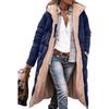 Winter Women's Warm Coats Reversible Slim Fit Sherpa Fleece Long Solid Color Hooded Puffer Jackets Outerwear