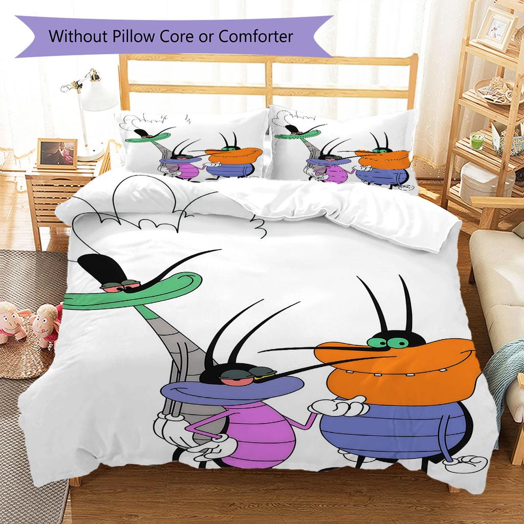 Oggy Pride Bedding Quilt Set Quilt Cover Pillowcase Home Decoration Birthday Gift (1 * duvet cover + 2 * pillowcase, without core)