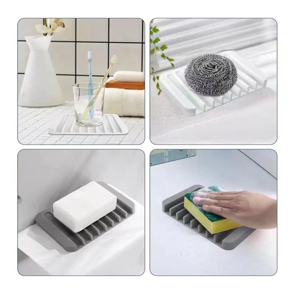 Silicone Soap Holder Portable Sponge Tray Useful Soap Box  Bathroom