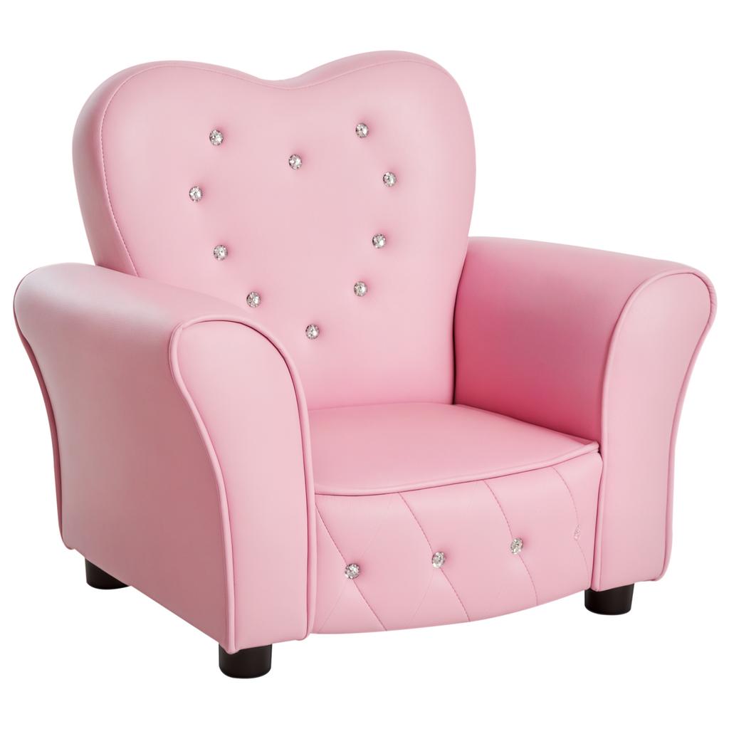Kids Armchair Toddler Chair Seating Relax Playroom Seater Girl Princess Pink