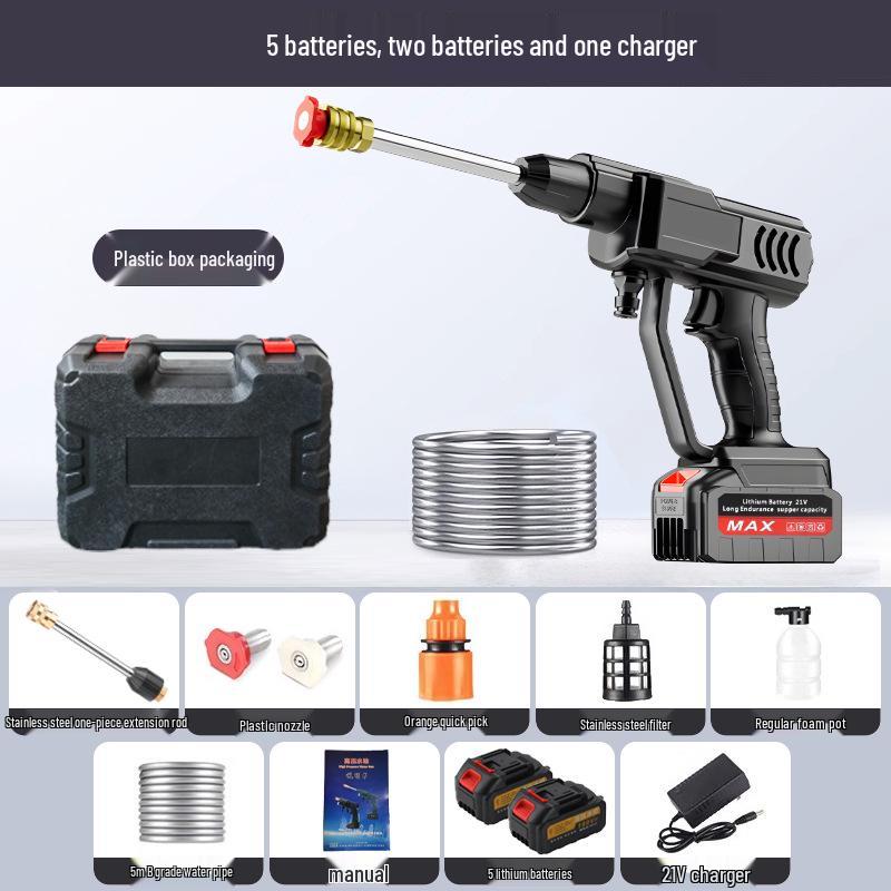 Портативный беспроводной пистолет для мойки автомобиля высокого давления с аккумулятором
