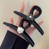 1pc black matte camellia grab clip large elegant French hair clip, the back of the head coil hair premium shark clip hair grip