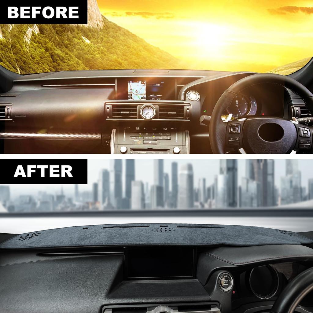 KUNGKIC Dashboard Sun for Lexus RC and RC200t F Sport Version L Cover, Protection, Non-Reflective, Black, 2015-2023 RC300, RC350, RC300h, (Right-Hand