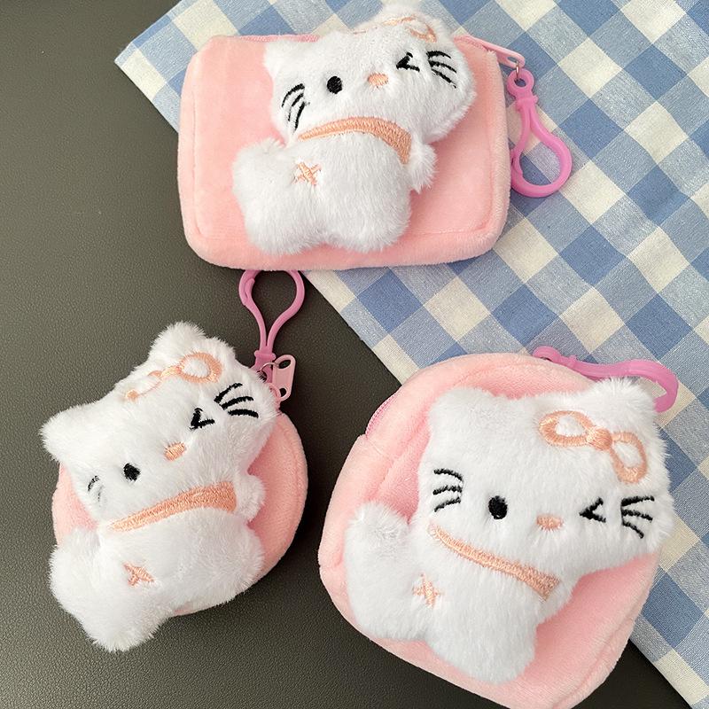 Милый Аниме Мультфильм Кт Сумка для Наушников с Кошачьими Ушками Креативное Украшение для Рюкзака Портативный Кавайный Мини Кошелек для Монет Подарки на День Рождения