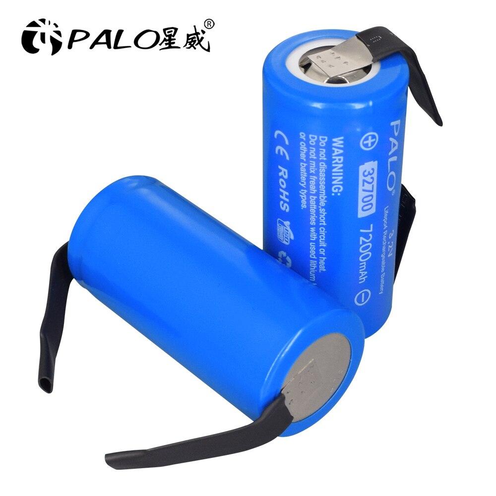 PALO 3.2V 7200mAh 32700 LiFePO4 Battery 35A Continuous Discharge Maximum 55A High Power Battery DIY Nickel Sheets For Flashligt