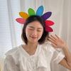 Красочная повязка на голову с декором в виде солнечных цветов, эластичная дизайнерская детская повязка для волос, рождественский макияж, ежедневные вечерние аксессуары для волос