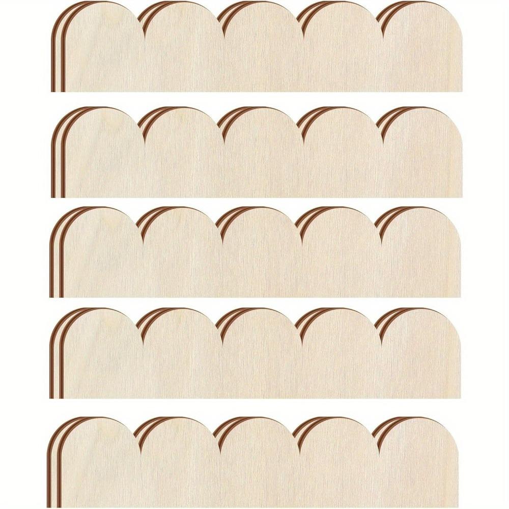 6pcs Unfinished Fan-shaped Wooden Frame Vintage Cabinet Frame DIY Crafts Frame Crafts Making