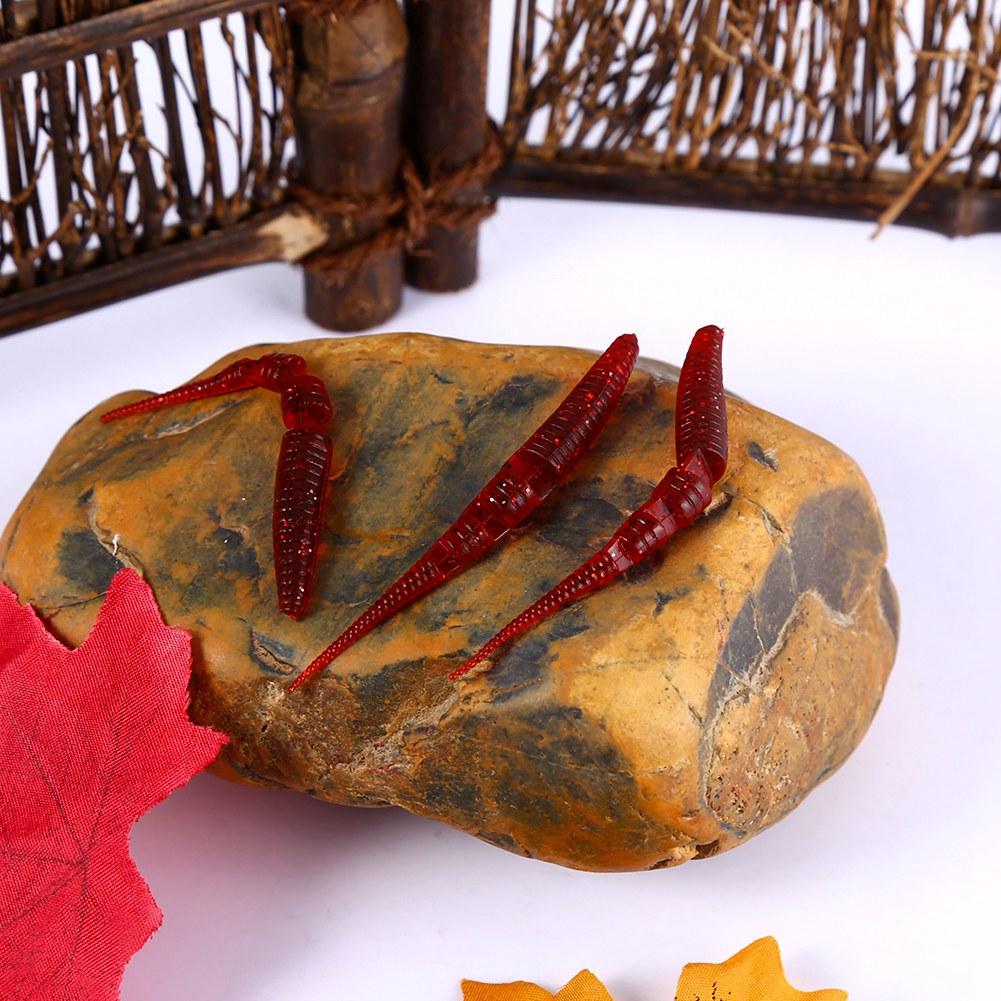 12 x реалистичных рыболовных приманок, мягкие снасти, аксессуары для пресной воды(красный)