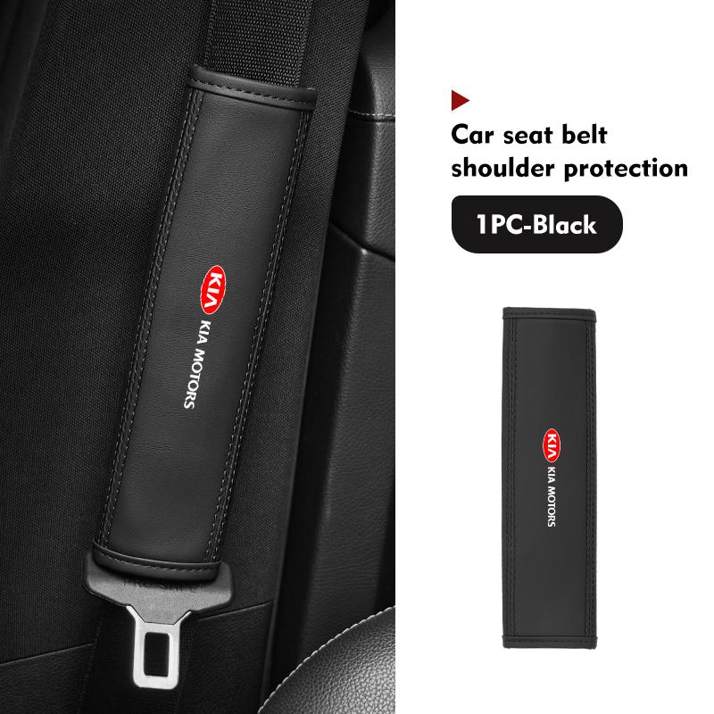 Leather Car Seat Belt Shoulder Protector Seat Belt Cover For KIA Sportage Rio Ceed Niro Soul Stonic Picanto ProceedEY1