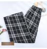 Брюки в клетку, женские летние тонкие драпированные брюки с высокой талией, свободные узкие прямые брюки, широкие брюки, повседневные брюки