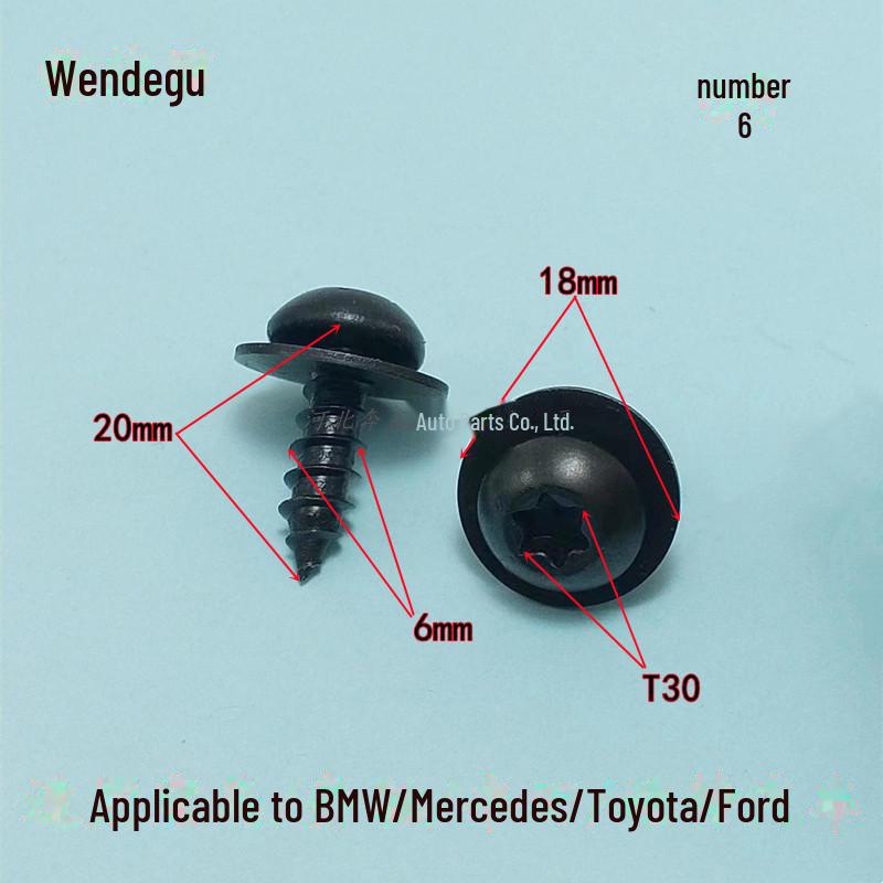 Универсальные высокопрочные винты для шасси, решетки радиатора, крыла, фары и водяного бака