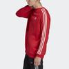 adidas Толстовка с круглым вырезом Originals с 3 полосками, мужские топы, красный FM3761