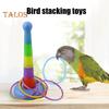 Parrot Stacking Toys Set Eco-friendly No Odor Colorful Basketball Toy Mini Shopping Cart Parrot Grinding Chewing Toys Kit