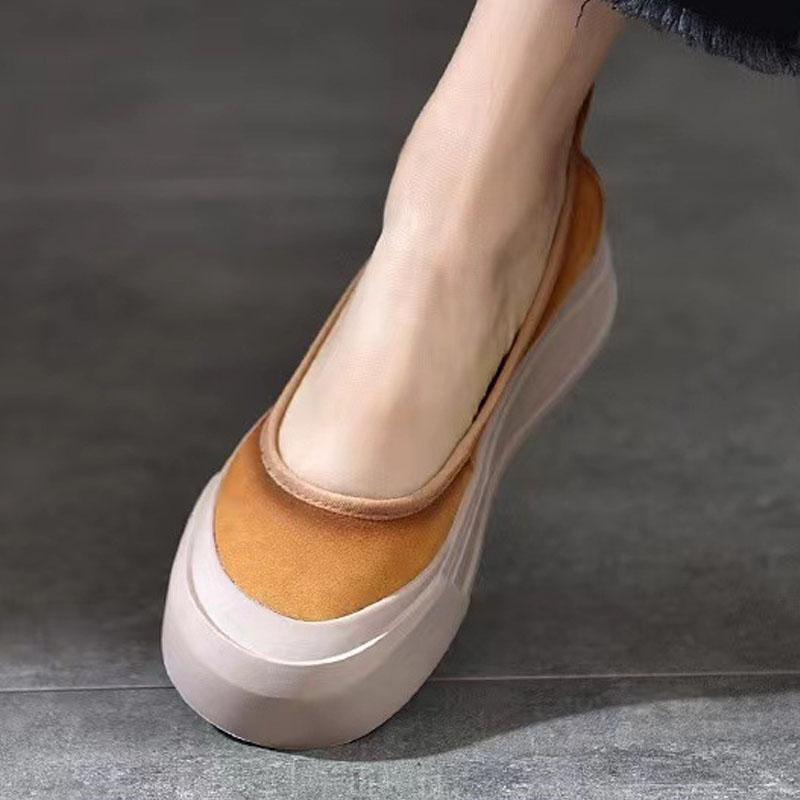 Мокасины женские осенние тонкие туфли новые туфли-лодочки на платформе 4 см модные туфли на толстой подошве на плоской подошве повседневная обувь из мягкой кожи