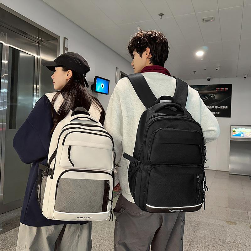 Школьный рюкзак 2025 новый корейская версия однотонный парный рюкзак большой вместимости многосекционный школьный рюкзак повседневный простой универсальный рюкзак