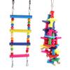 2 шт. Подвесной деревянный блок для птиц, активность, лазание, жевание, качели, подставка, клетка, настенные игрушки для попугая