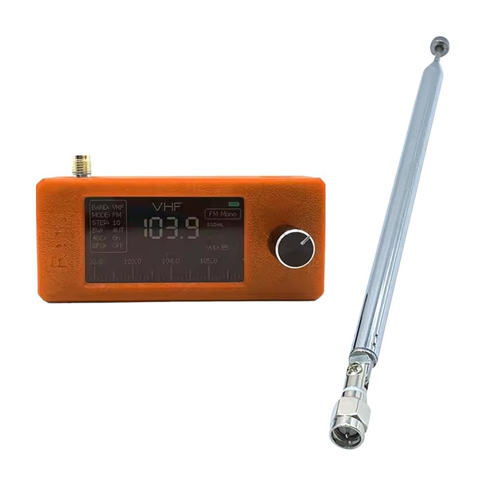 SI4732 0.5-108mhz Pocket Mini Radio 1.9inch IPS Screen FM/AM Radio with 2pcs Antenna All Band Radio Receiver HF SW MW VHF Radio