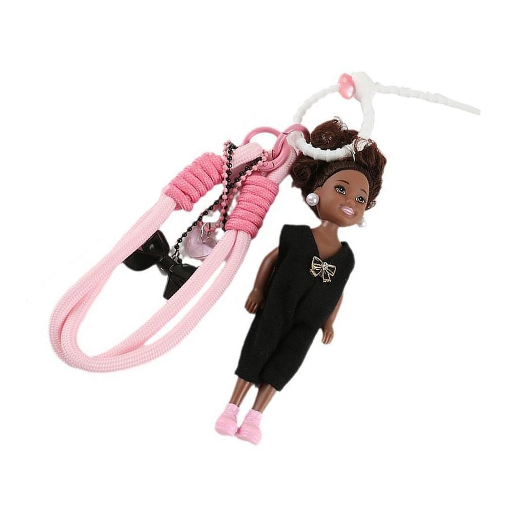 Милый вязаный брелок-шарм для куклы Барби, мягкий, ручной работы, из ткани, брелок для ключей, пластиковая текстура, подвеска для сумки для женщины и девушки