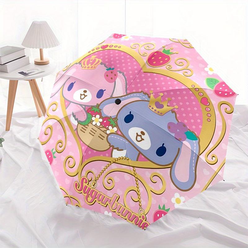 Sugarbunnies, Sanrio Automatic Open/Close Umbrella-Cute Umbrella with Cute Design, Portable 3-Fold Compact Umbrella for Men & Women, Hallowe