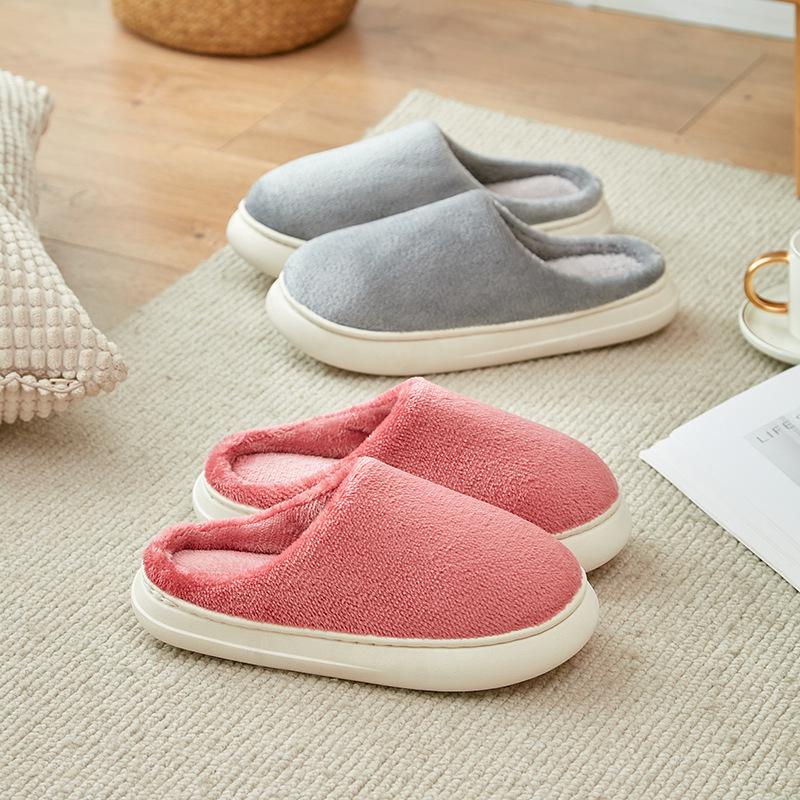 Зимние тапочки из фланели и хлопка на толстой подошве — теплые и удобные для использования в помещении