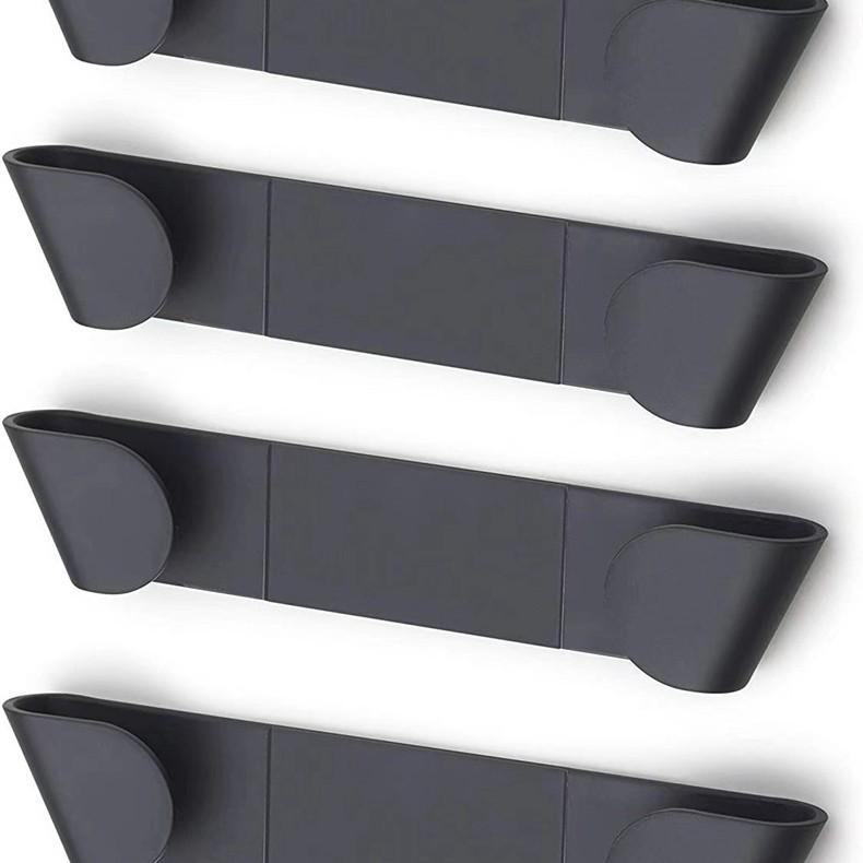 Wall-Mounted Punch-Free Pot Lid Storage Rack with Sticky Hooks