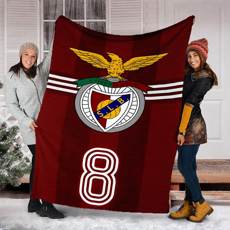 1pc B-Benfica Theme Blanket - Digital Print, Polyester, Cozy for All Seasons, Perfect for Outdoor, and Travel