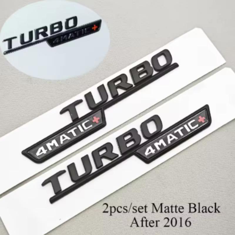 2 шт. Эмблема TURBO 4MATIC+ для Mercedes Benz AMG W213 W205 W177 W167 A45S E63S GLE53 Шильдик на крыло Наклейка Логотип Автомобильные Аксессуары