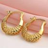Vintage Simple Geometric Earring Small Circle Hollow Hoop Earrings For Women Golden Color Shiny Fashion Jewelry Wedding Party