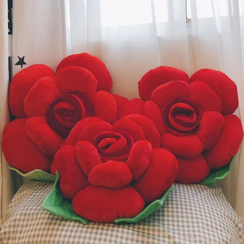 Simulated Rose Shaped Pillow Large Car Interior Cushion New Sofa Flower Cushion Home Decor