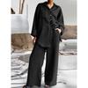 Women's  Cotton Set Suit Casual Lapel Shirt Top Blouse Loose Trouser Two-piece Set For Women Elegant Outfits Pants Women's