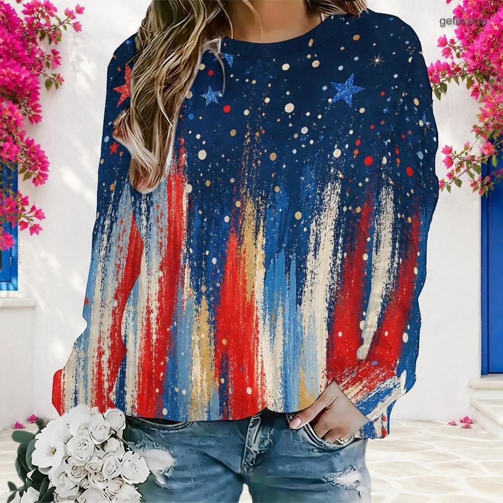Womens Plus Size Crew Neck Sweatshirt Soft Loose Long Sleeve Casual Leisure Street Daily Pullover