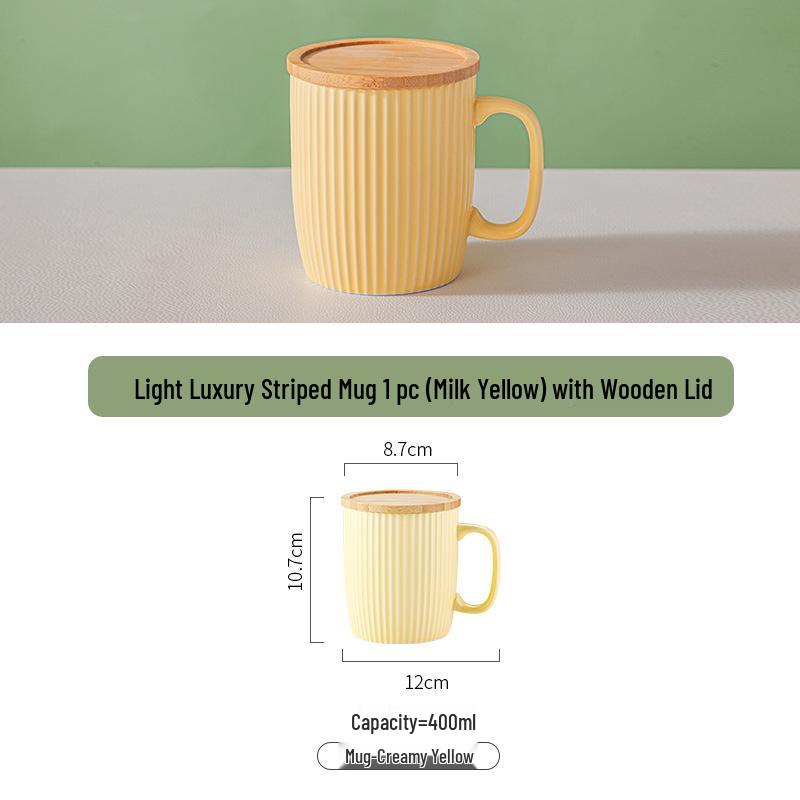 Скандинавская керамическая кружка с крышкой - Большая вместимость, креативная чашка для чая