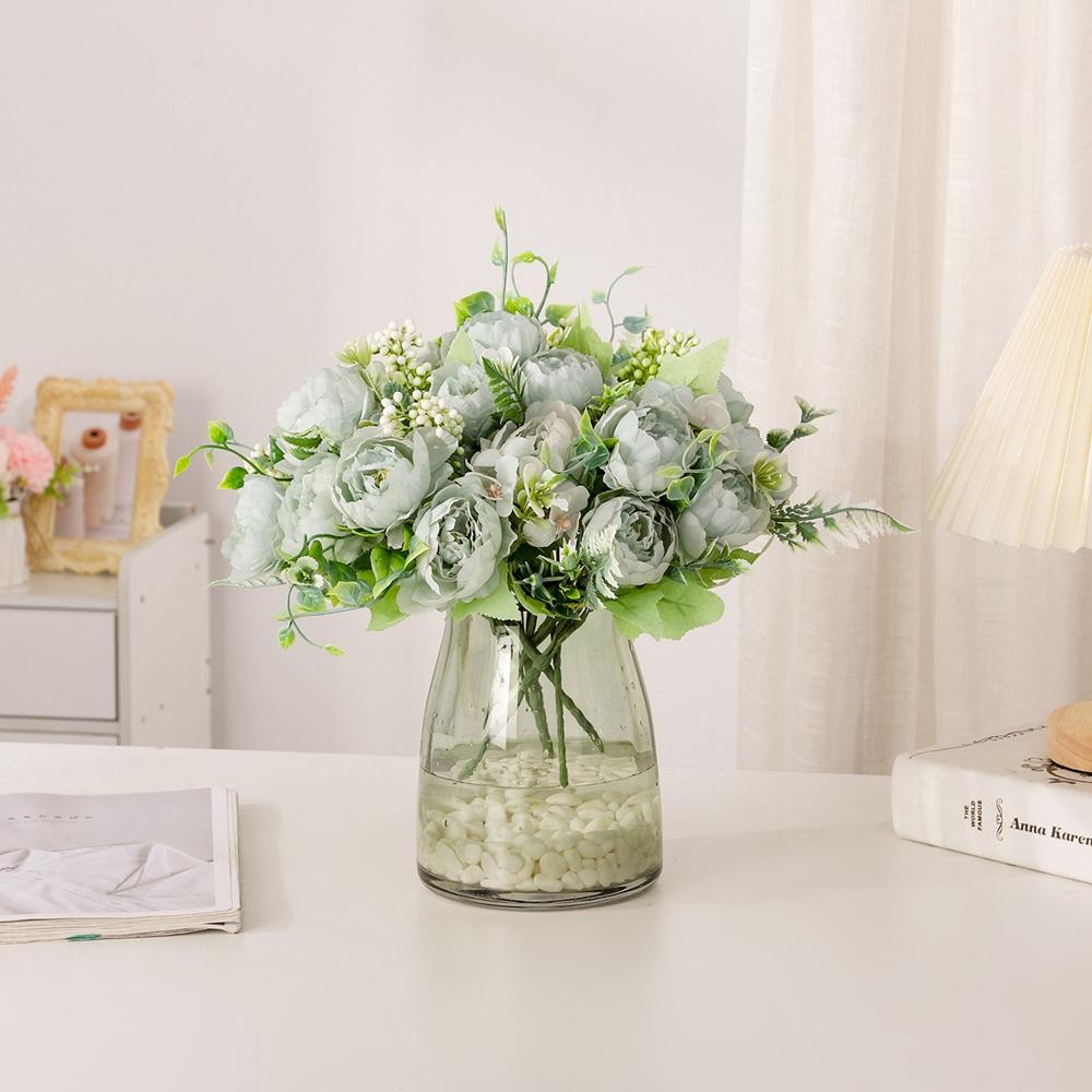 23 стильных искусственных цветов винтажный розовый шелковый пион букет искусственные цветы для свадебного букета украшение дома в помещении