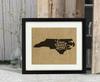Darling Souvenir Home Sweet Home Burlap Print Wall Decor North Carolina State Map Housewarming Gift-Burlap Print Only