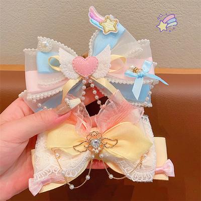 Новые заколки-бантики Kawaii, милые кружевные заколки-бантики для девочек, атласные заколки-бабочки, заколки-уточки, детские аксессуары для волос