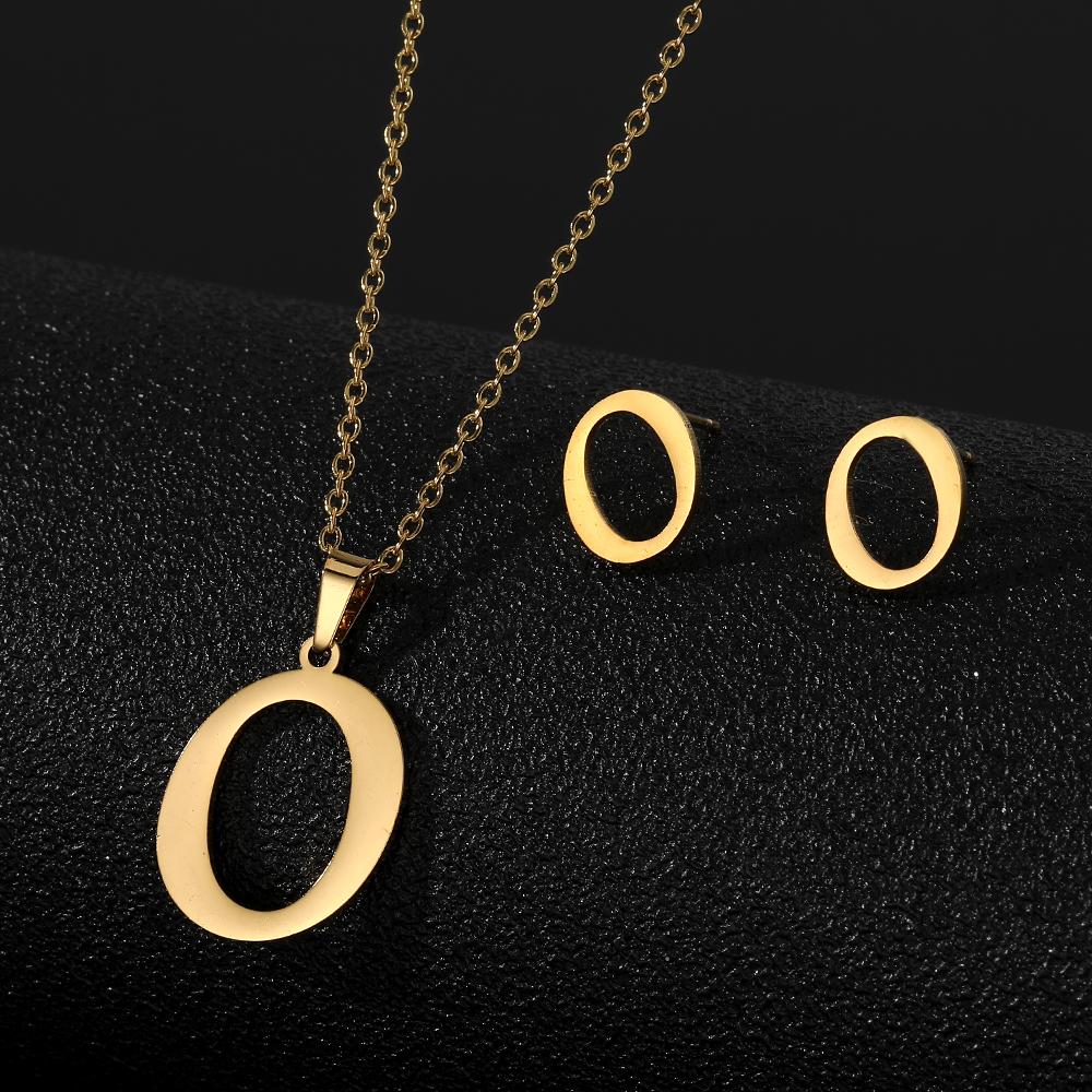 2023 Новые студенческие серьги, милые роскошные серьги-ожерелья, набор серег с буквами AZ, ожерелье, серьги, набор украшений, комплект из трех частей, серьги